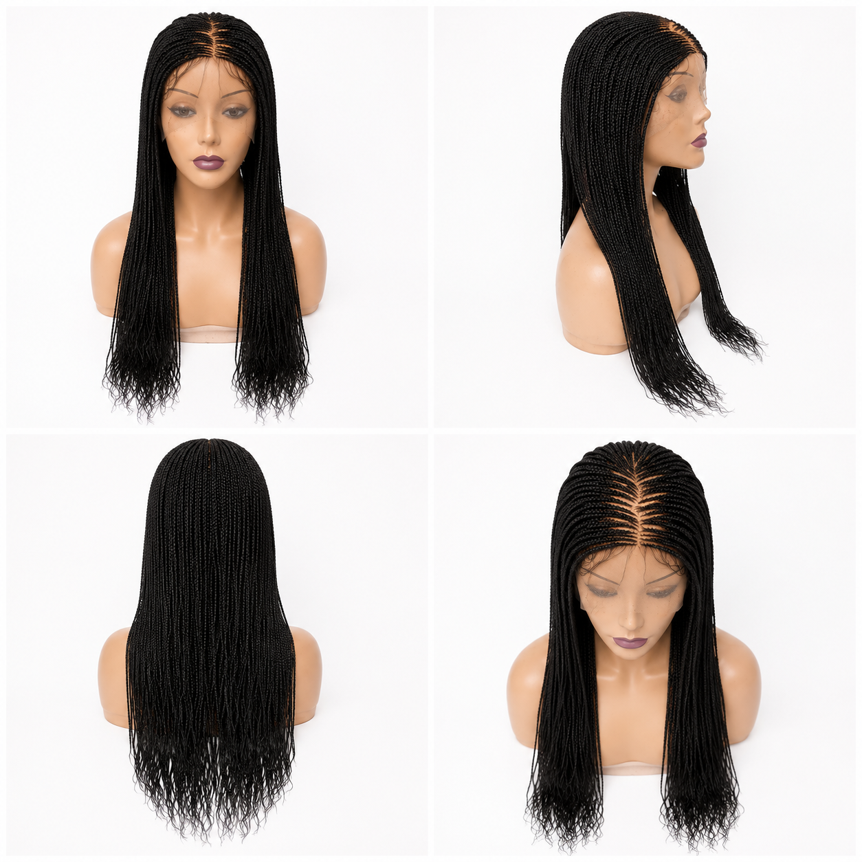 Perruque Tressée Africaine Lace Front Premium – Tresses Longues