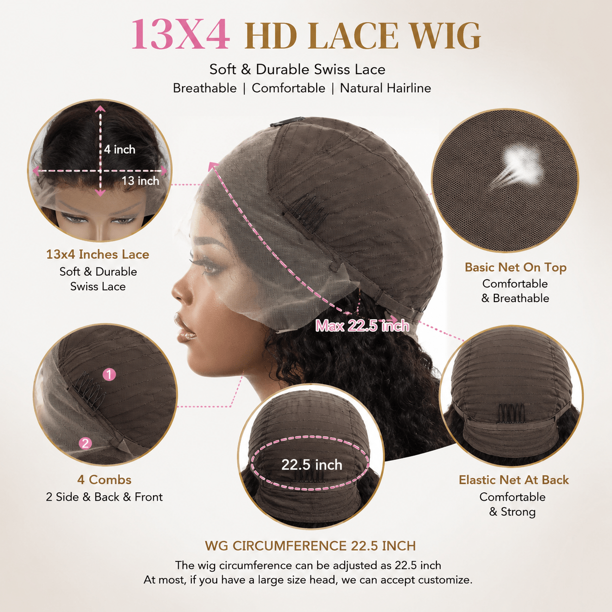 12a Water Wave Human Hair 13x4 Lace Front Wig | Tata Hair Cosmetic