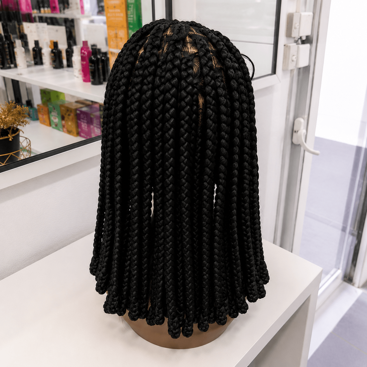 Perruque Lace Box Braids Noires – Tresses Longues Premium | Tata Hair Cosmetic
