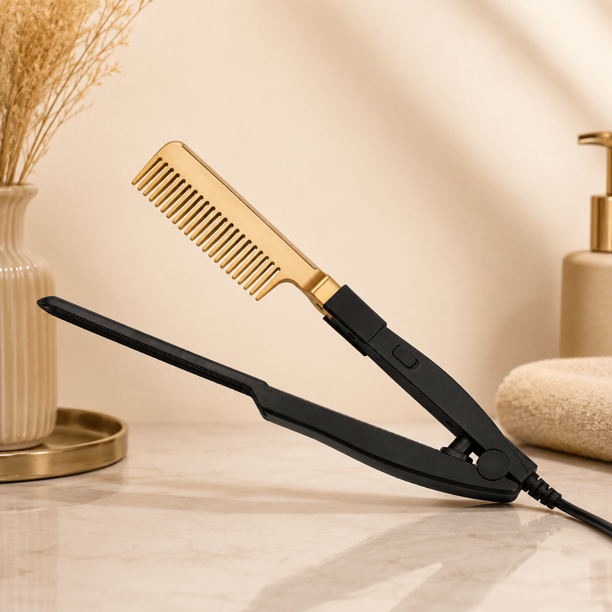 Peigne lissant électrique 2-en-1 Tata Hair Cosmetic