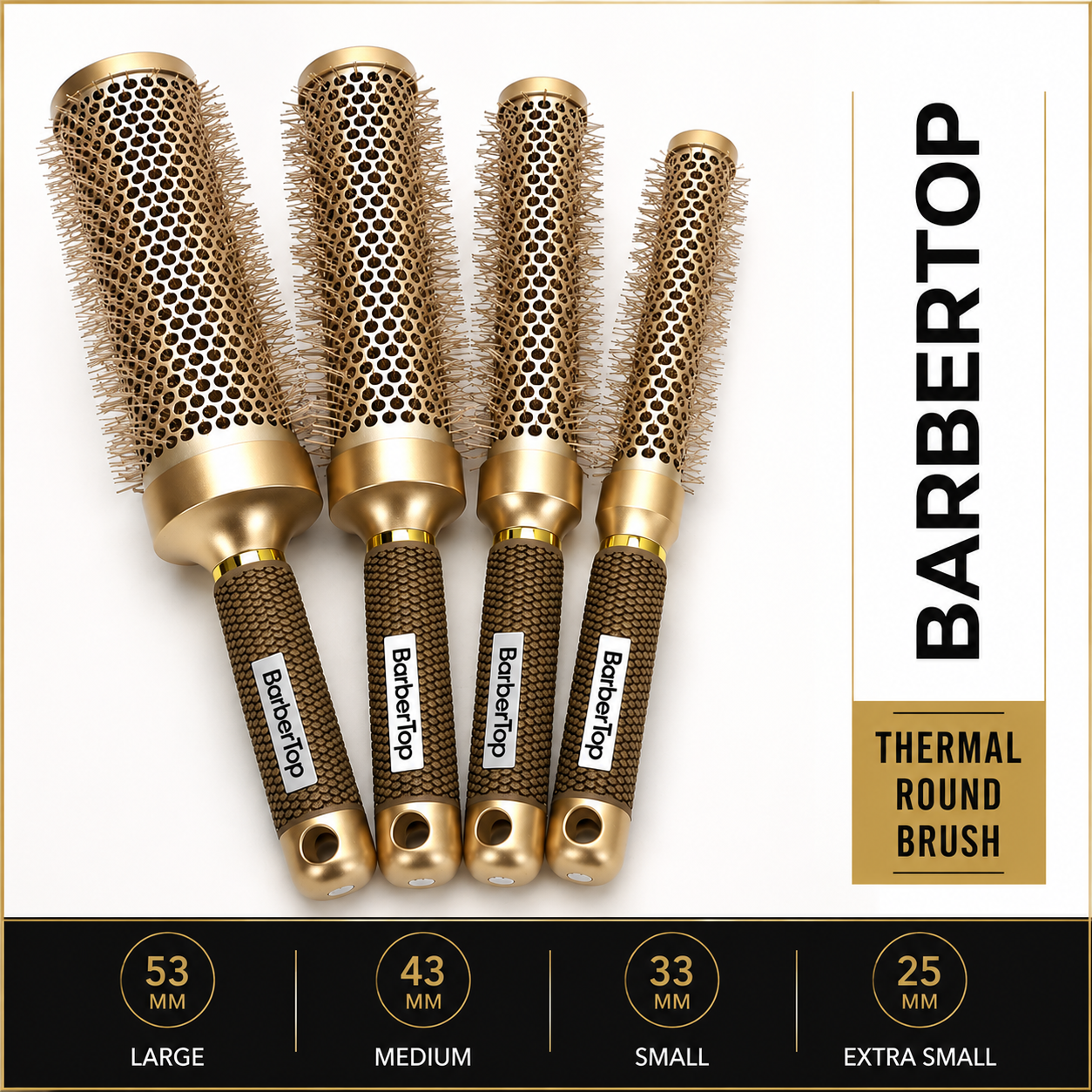 Luxury Professional Ceramic Round Hair Brush – Fast Blow Dry &amp; Volumizing