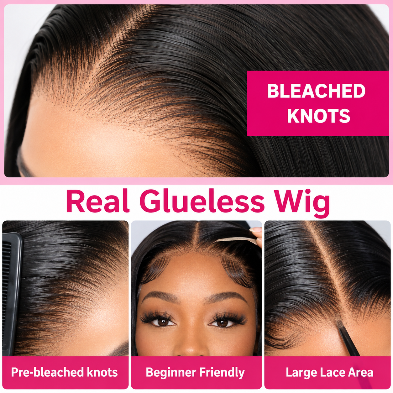 Luxury Brazilian Straight HD Lace Front Wig – 100% Human Hair