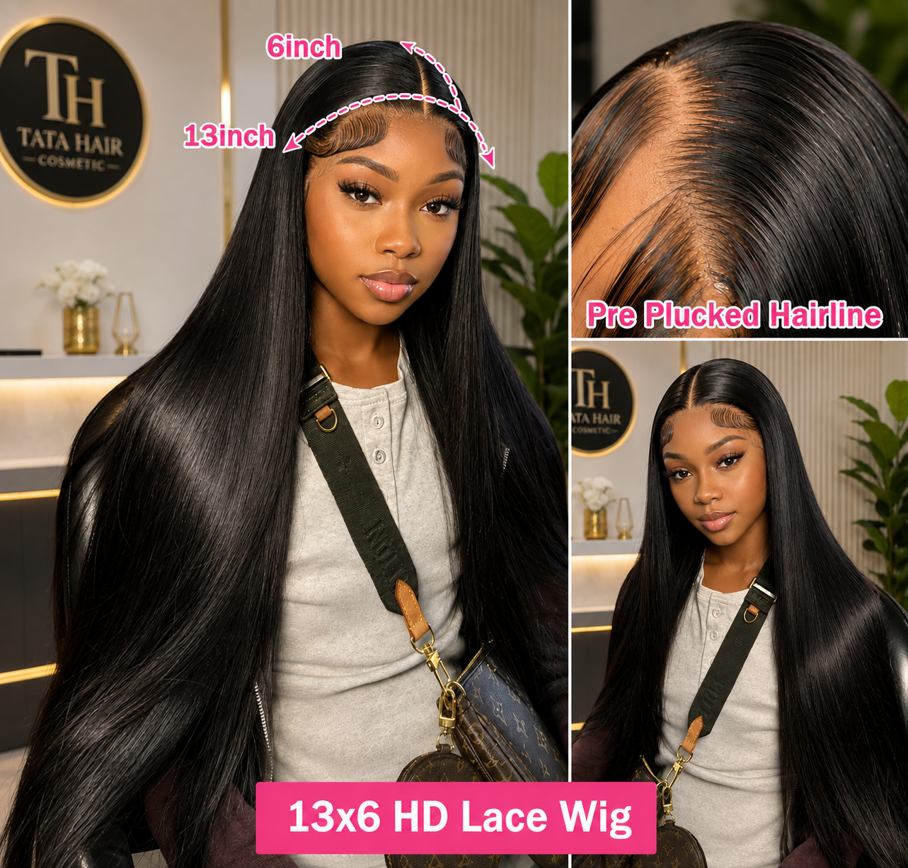 Luxury Brazilian Straight HD Lace Front Wig – 100% Human Hair