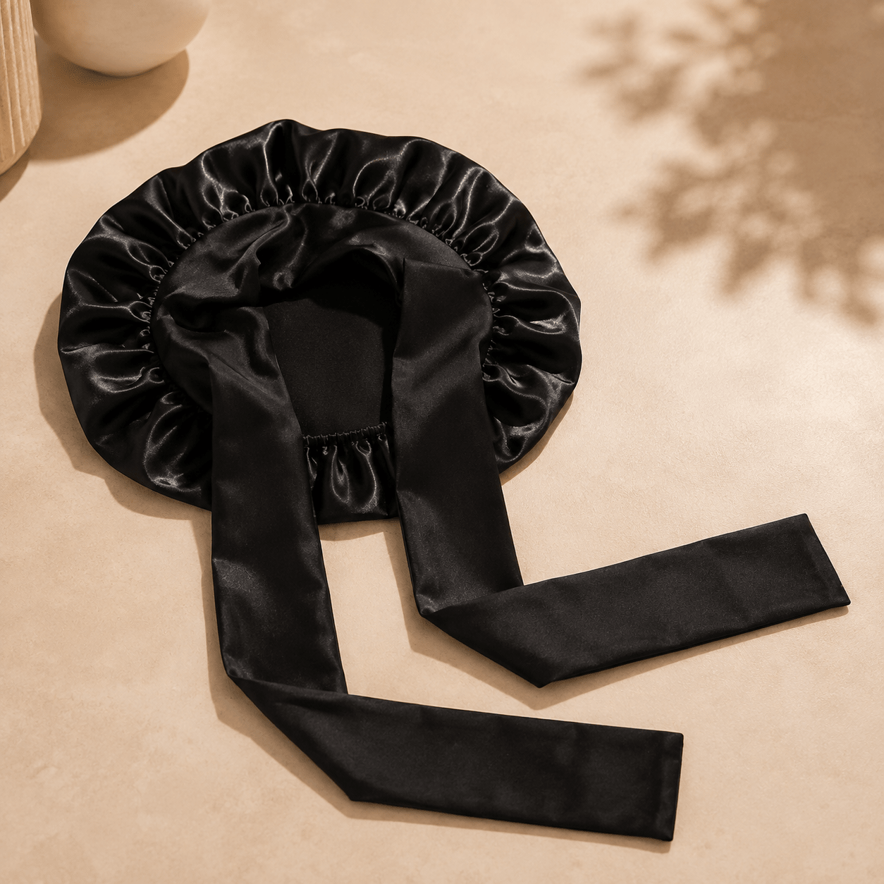 Adjustable satin bonnet with wide band – Tata Hair Cosmetic