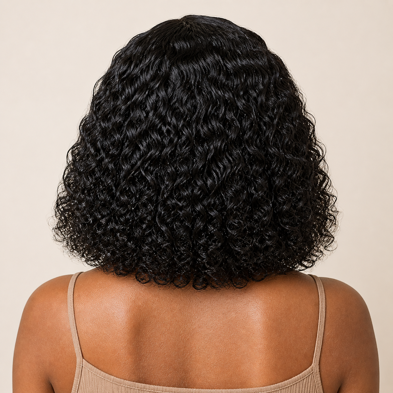 Perruque Bob Jerry Curly – Cheveux Humains, Densité 180 %