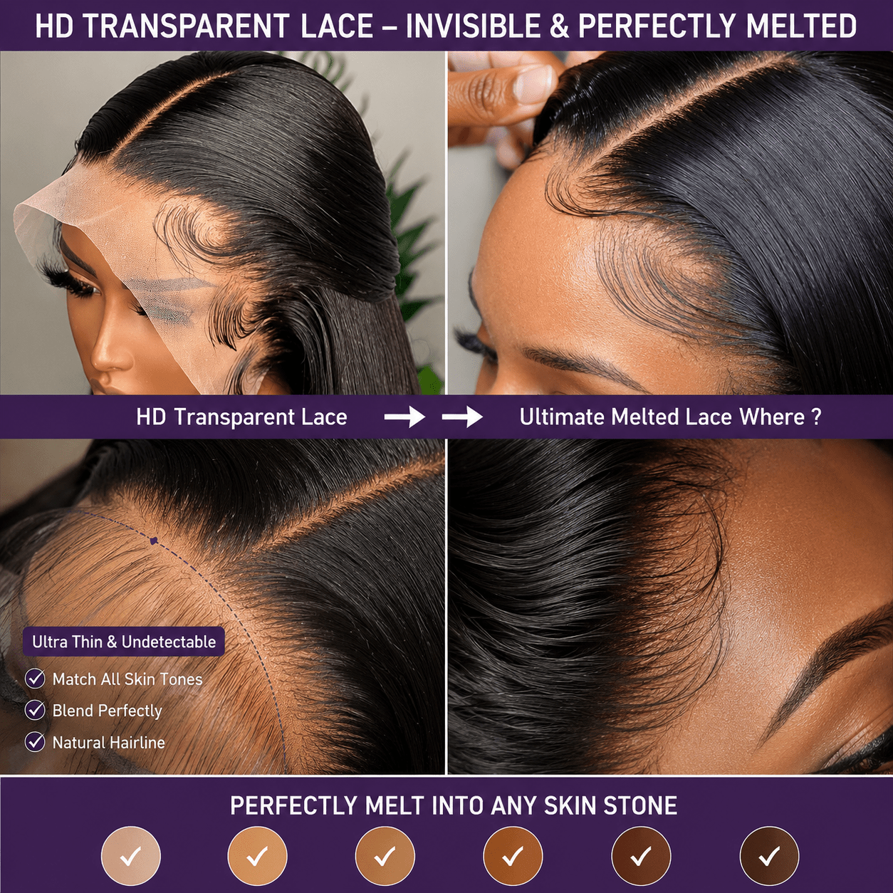 Luxury Brazilian Straight Glueless HD Lace Front Wig – 100% Human Hair | Tata Hair Cosmetic