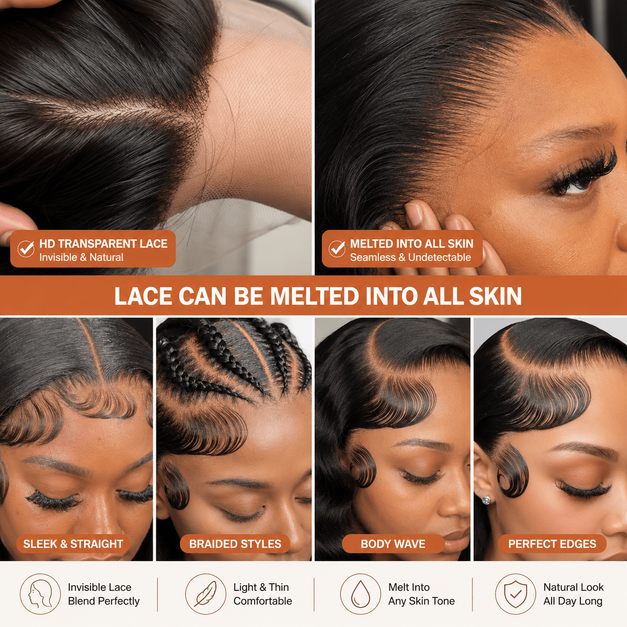 Luxury Brazilian Straight Glueless HD Lace Front Wig – 100% Human Hair | Tata Hair Cosmetic