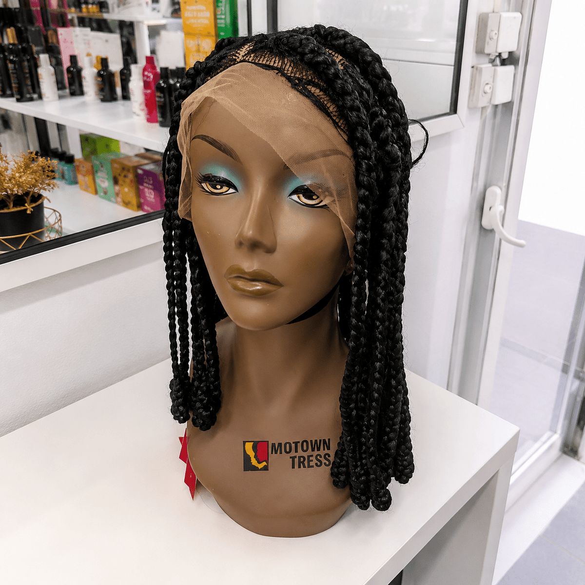 Perruque Lace Box Braids Noires – Tresses Longues Premium | Tata Hair Cosmetic