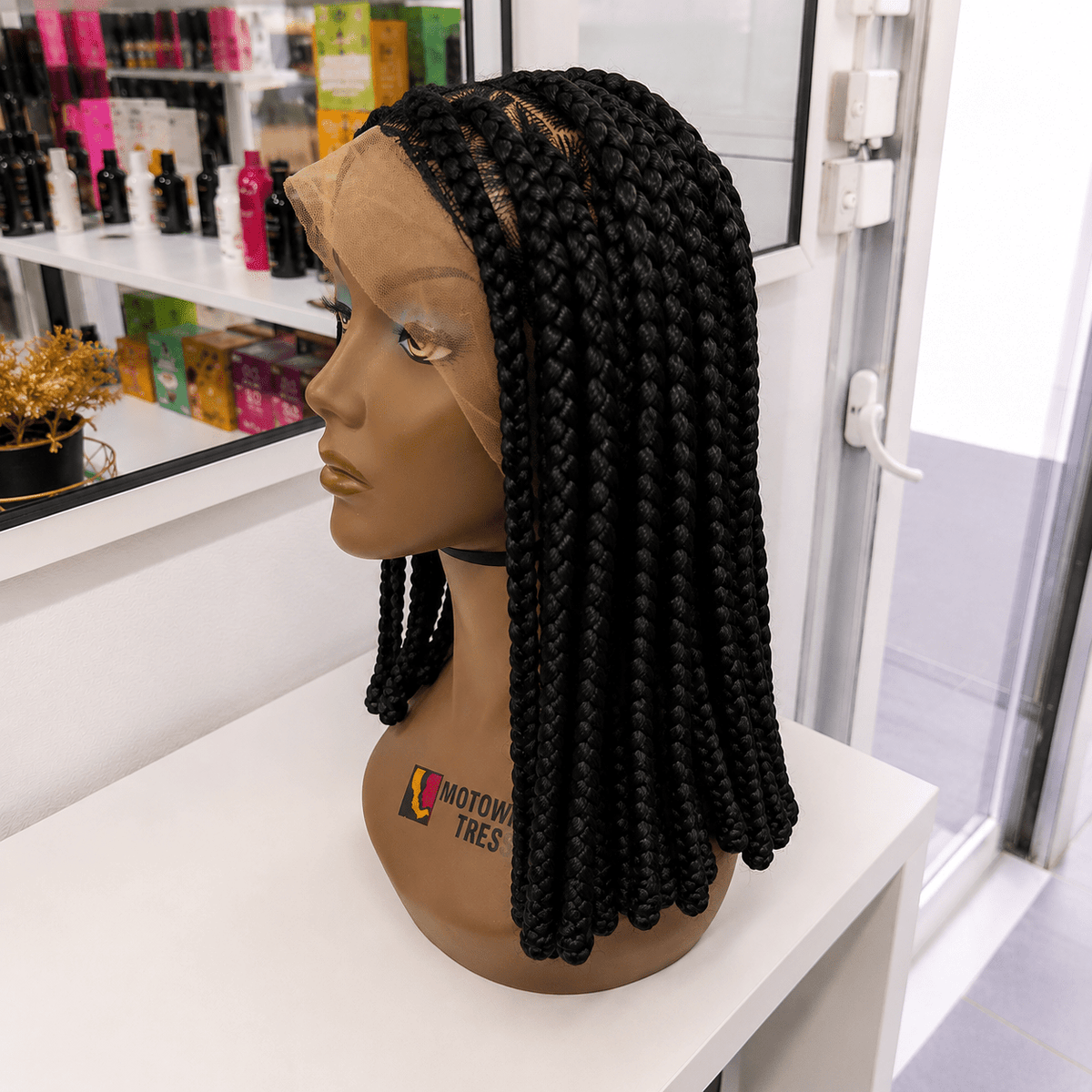 Perruque Lace Box Braids Noires – Tresses Longues Premium | Tata Hair Cosmetic