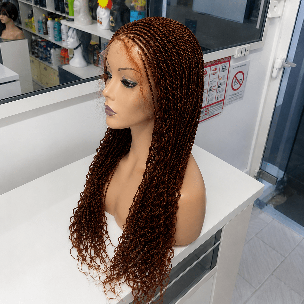 Perruque Tressée Africaine Lace Front Curly – Tresses Longues Premium | Tata Hair Cosmetic
