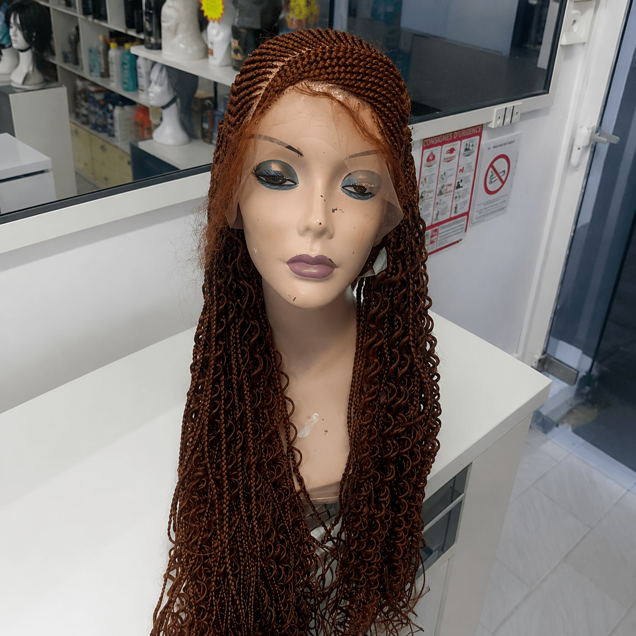 Perruque Tressée Africaine Lace Front Curly – Tresses Longues Premium | Tata Hair Cosmetic