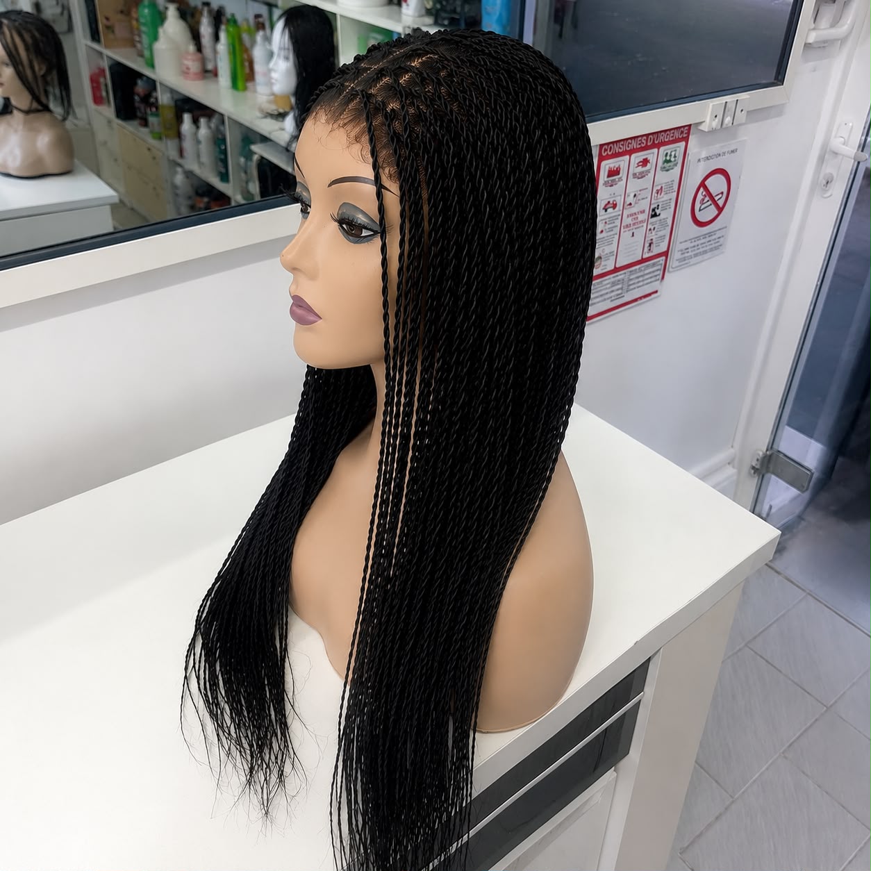 Perruque Tressée Africaine Lace Front – Tresses Longues Premium | Tata Hair Cosmetic