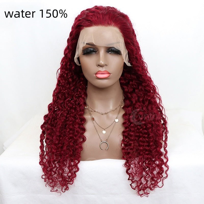 Perruque Water Wave Rouge Bordeaux HD Lace – Cheveux Humains Premium | Tata Hair Cosmetic